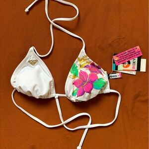 Roxy Vintage White Floral Bikini Top